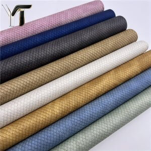 trendy thick embossed grain fabric material synthetic artificial leather pu leather for bag shoe