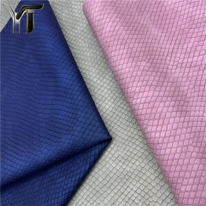 trendy thick embossed grain fabric material synthetic artificial leather pu leather for bag shoe